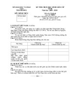 Đề và đáp án thi HSG cấp tỉnh THPT tỉnhThanh Hoá