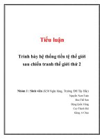 Trình bày hệ thống tiền tệ thế giới sau chiến tranh thế giới thứ 2