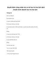 Quyết định công nhận lại cơ sở lưu trú du lịch đạt tiêu chuẩn kinh doanh lưu trú Du lịch ppsx