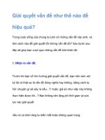 Giải quyết vấn đề như thế nào để hiệu quả? pdf
