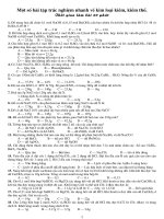 MỘT SỐ BÀI TẬP TRẮC NGHIỆM HAY  VÔ CƠ