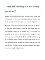 Tồn tại thế nào trong một môi trường cạnh tranh? docx