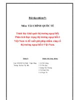 trình bày khái quát thị trường ngoại hối. phân tích thực trạng thị trường ngoại hối ở việt nam và đề xuất giải pháp nhằm củng cố thị trường ngoại hối ở việt nam