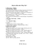 Đáp án chấm môn Tiếng Việt lớp 1 thi cuối năm