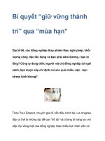 Bí quyết “giữ vững thành trì” qua “mùa hạn” pot