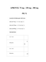 APROVEL 75 mg - 150 mg - 300 mg (Kỳ 1) docx