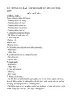 DE CUONG ON TAP LOP 9HOC KI II