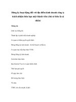 Đăng ký hoạt động đối với địa điểm kinh doanh công ty trách nhiệm hữu hạn một thành viên (chủ sở hữu là cá nhân) potx