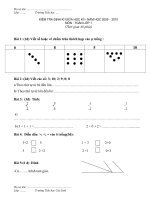 ĐỀ THI GIỮA HKI-TOÁN LỚP 1- 5