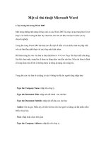 một số thủ thuật microsoft word