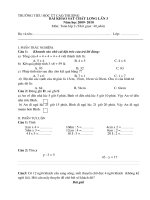 Đề KS giữa HK2 - Toán 2