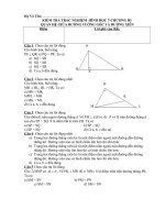 KIEM TRA TRAC NGIEM CHUONG III-Quan he giua duong vuong goc và duong xien