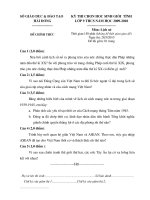 Đề thi tỉnh môn sử