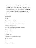 Cấp giấy chứng nhận đăng ký bổ sung hoạt động dạy nghề đối với cơ sở giáo dục có hoạt động dạy nghề; doanh nghiệp, hợp tác xã, cơ sở sản xuất, kinh doanh, dịch vụ có hoạt động dạy nghề trình độ sơ cấp. potx