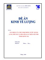 ĐỀ ÁN  KINH TẾ LƯỢNG TÁC ĐỘNG CỦA THU NHẬP RÒNG NƯỚC NGOÀI, CUNG TIỀN M1 VÀ TIÊU DÙNG TƯ NHÂN LÊN THU NHẬP QUỐC GIA