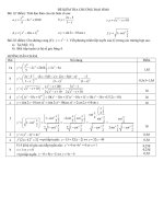 Đề kiểm tra 1 tiết chương đạo hàm