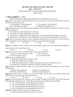 Đề kiểm tra HKII Vật lí 9