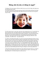 Răng sữa bị sâu có đáng lo ngại? docx