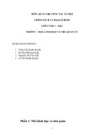 Nhà lãnh đạo và nhà quản lý trong quản trị CTXH