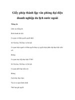 Giấy phép thành lập văn phòng đại diện doanh nghiệp du lịch nước ngoài doc