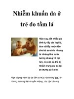 Nhiễm khuẩn da ở trẻ do tắm lá docx