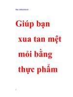 Những loại thực phẩm giúp ta xua tan mệt mỏi, đánh tan bệnh tật, giúp ta luôn khỏe tươi vui