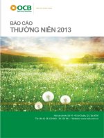 báo cáo thường niên 2013 ngân hàng phương đông ocb niềm tin và thịnh vượng