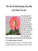 10 yếu tố ảnh hưởng xấu đến sức khoẻ trẻ em pot