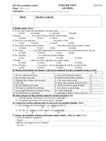 ĐỀ KT 45'''' ANH 9 - TIẾT 59 (số 4)