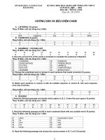 Đề thi tỉnh môn Anh văn
