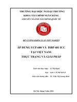 Khóa luận tốt nghiệp áp dụng UCP 600 và ISBP 681 ICC tại việt nam thực trạng và giải pháp