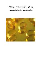 Những lời khuyên giúp phòng chống các bệnh thông thường pptx