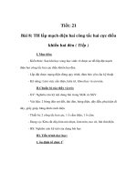 Giáo án Công nghệ lớp 9 - TH lắp mạch điện hai công tắc hai cực điều khiển hai đèn ( Tiếp ) ppsx
