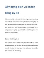 Xây dựng dịch vụ khách hàng uy tín ppsx