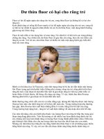 Dư thừa fluor có hại cho răng trẻ pps