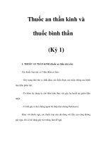 Thuốc an thần kinh và thuốc bình thần (Kỳ 1) pps