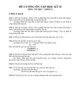 DE CUONG ON TAP KY II - 2010