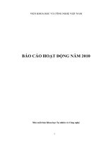 Báo cáo Hoạt động năm 2010  Viện Khoa học và Công nghệ Việt Nam