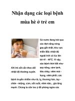 Nhận dạng các loại bệnh mùa hè ở trẻ em pptx