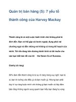 Quản trị bán hàng (5): 7 yếu tố thành công của Harvey Mackay ppt