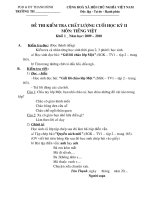 Đề và đáp án KT CK2 K1 (Tiếng Việt) 2009-2010