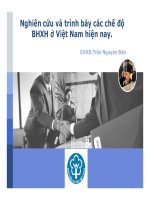 Nghiên cứu và trình bày các chế độ bảo hiểm xã hội ở Việt Nam hiện nay