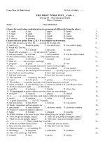 Đề kiểm tra học kỳ I-lớp 10 NC