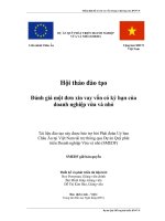 Đánh giá một đơn xin vay vốn có kỳ hạn của doanh nghiệp vừa và nhỏ Phần 1 pdf