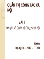 THUYẾT về QUẢN TRỊ CÔNG tác xã hội