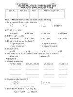 ĐỀ THI HKII Toán - Lớp 5