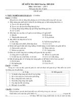 Đề kiểm tra HKII Sinh học 9