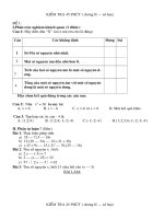 Đề kiểm tra chương 2 số học 6