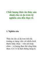Chất lượng thức ăn thủy sản dành cho cá da trơn từ nghiên cứu đến thực tế (tt) ppt
