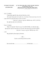 Đề + Đáp án thi HSG lớp 11 2010 tỉnh Vĩnh Phúc